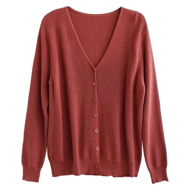 Sweaters Coat Cardigan for Women Autumn Large Size Vintage Loose Long Sleeve Knit Cardigan Sweaters Jacket