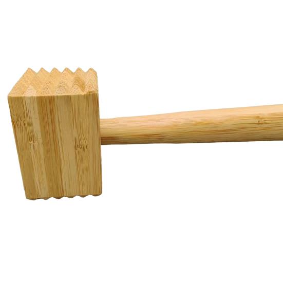 Meat Hammer Double-sided Bamboo Meat Tenderizer And Softener Long Handle Hanging Hole Kitchen Tool