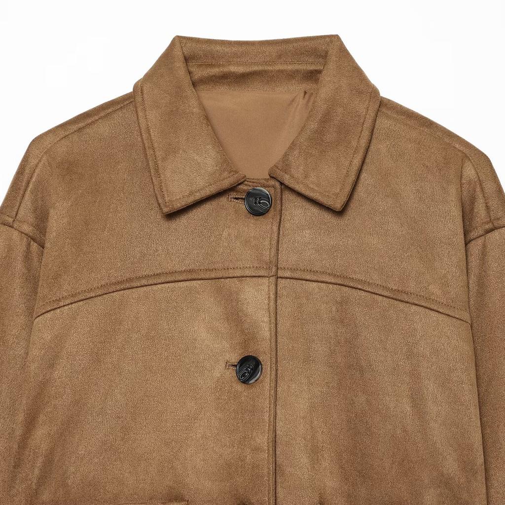 European and American style, new women's clothing, fashionable, casual single-breasted loose coat 1228416