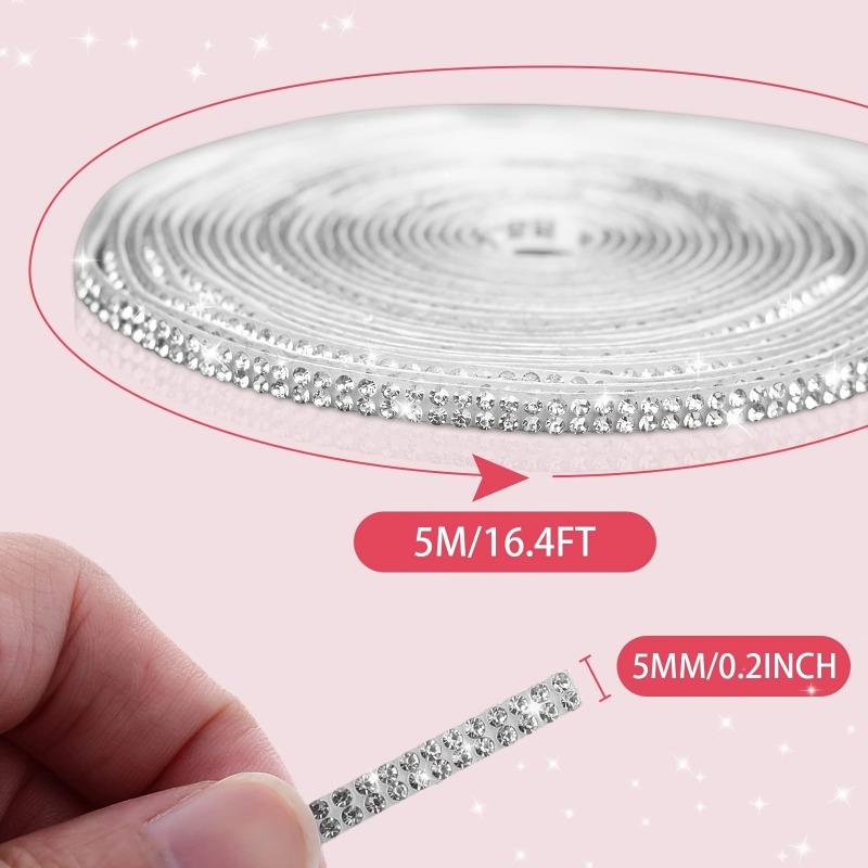 Rhinestone Bling Car Trim Stickers, Self-Adhesive Interior Mouldings, Car Interior Accessories