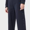 Emporio Armani Solid Color Loose Fit Side Button Straight Leg Casual Pants Women bottoms Black 3L2P6C2JYWZ-0922