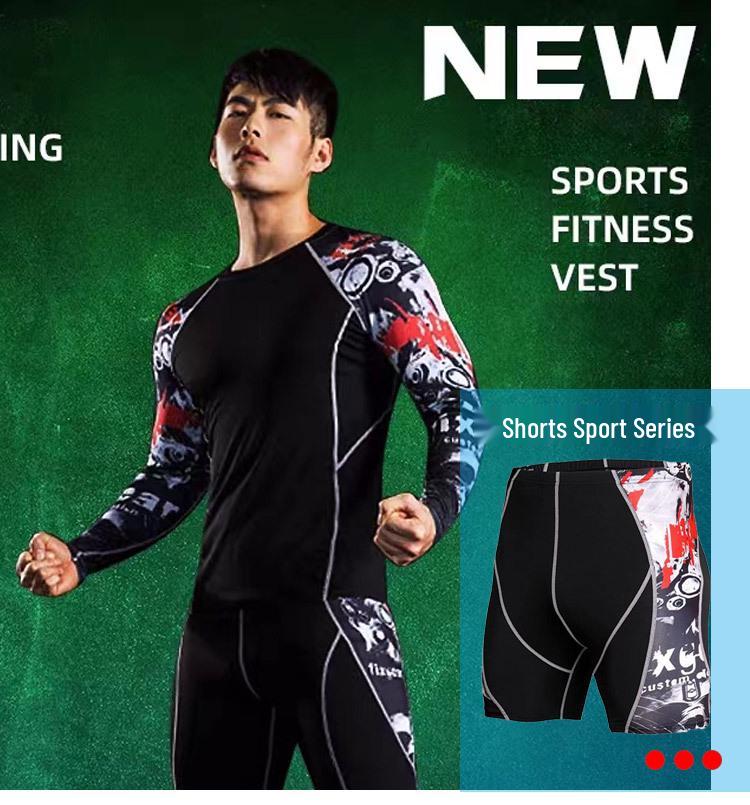 Pantaloni scurți de compresie pentru fitness cu uscare rapidă pentru bărbați - Respirabili, modelatori de corp, design în 5 puncte pentru alergare și înot