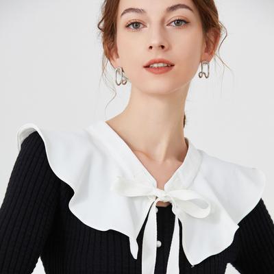 White Korean Shirt Detachable Collar Wraps for Women Blouse Tops Lapel Fake Collar Shawls Ladies Dress Small Cape