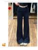 Charcoal Gray Women's High Waist Slimming Flared Sweatpants - Petite Autumn/Winter Bell Bottoms