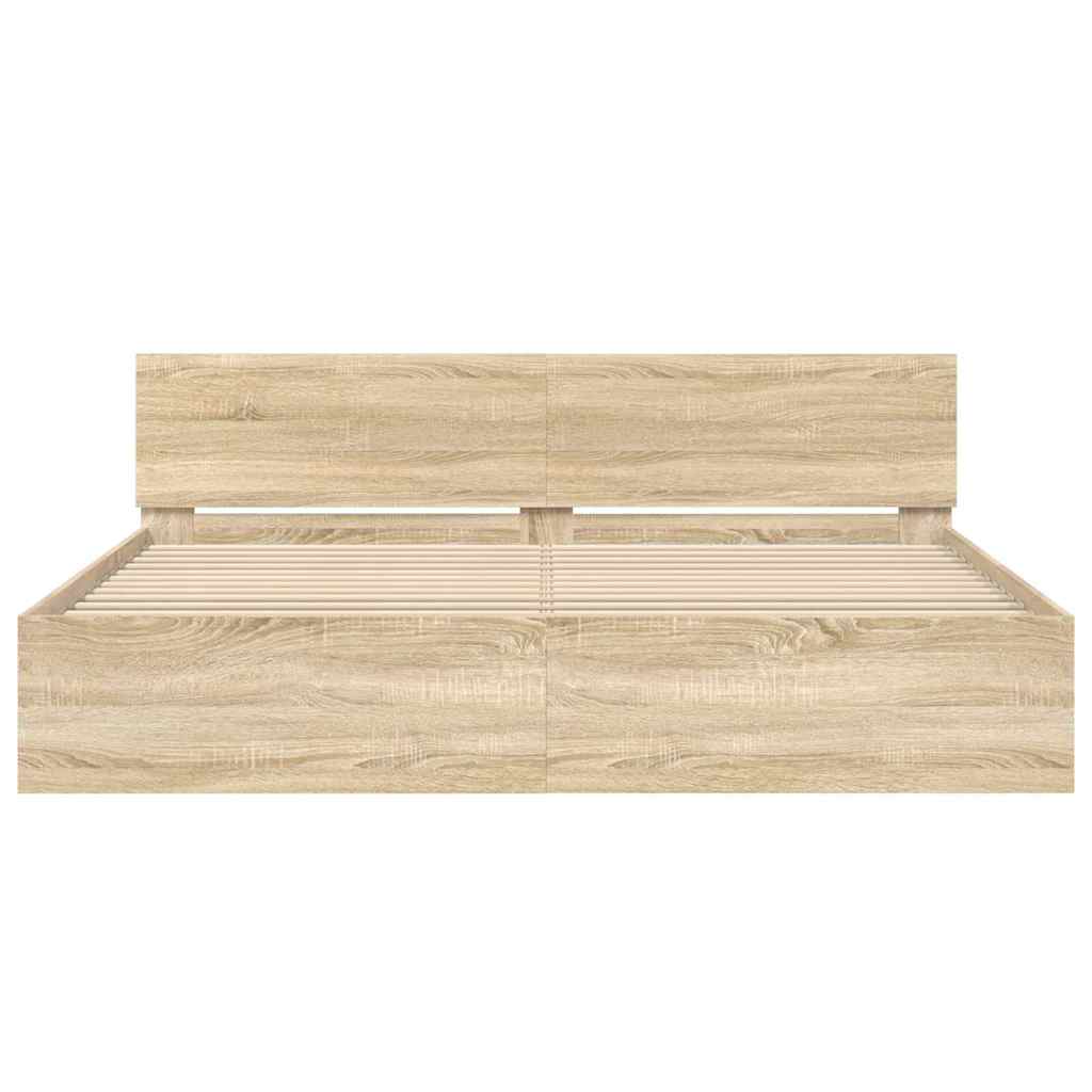 Bed Frame Wall Mounted Sonoma 193 x 203 cm Engineered Wood