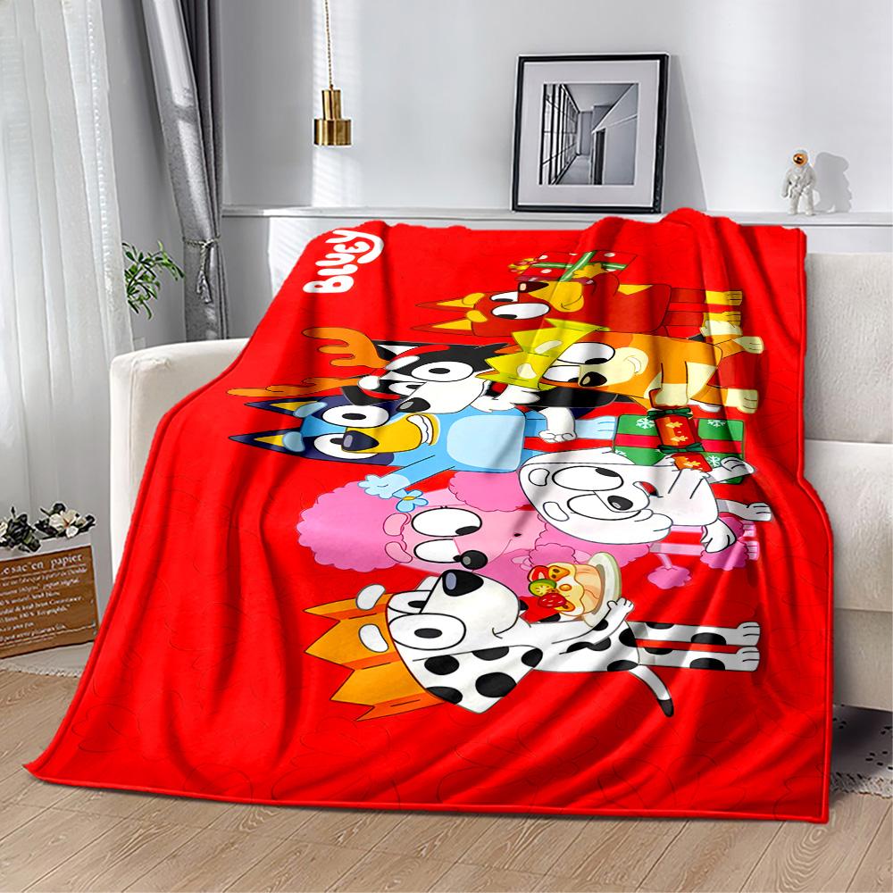 Bluey's Colorful Friends Blanket Warmthful Decor Great for Couch Livingroom Seaside for All Occasions Digital Print Gifts For Family Or Friends
