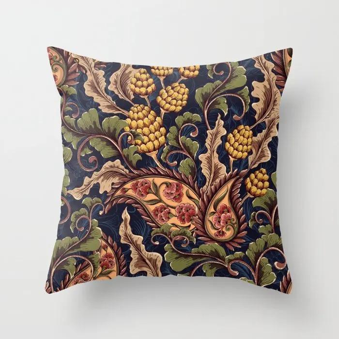 Home Living Room Sofa Bedroom Car Decorative Pillowcase Vintage Floral Print Pattern Cushion Cover