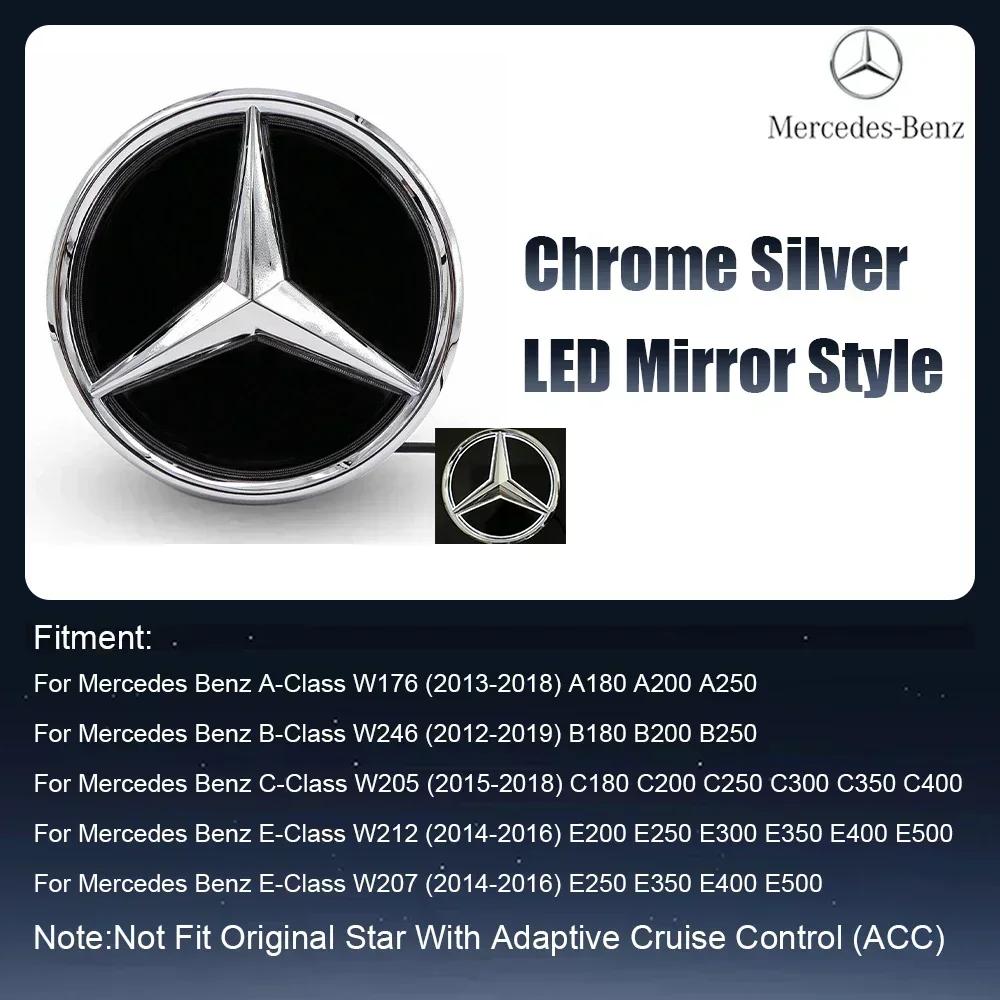 Autosticker 2025 Heet Voor Mercedes Benz Voorgrill Spiegel Embleem Zwart En Zilver Nieuwste 3D Stijl Emblemen Passend Voor Mercedes Benz