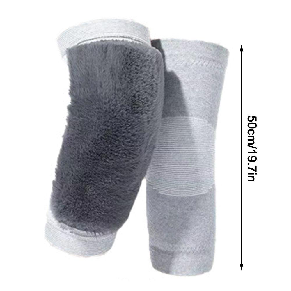 Faux Rabbit Fur Thermal Knee Sleeves Elastic Knit Fleece Knee Pads Knee Warmers  Outdoor Activities