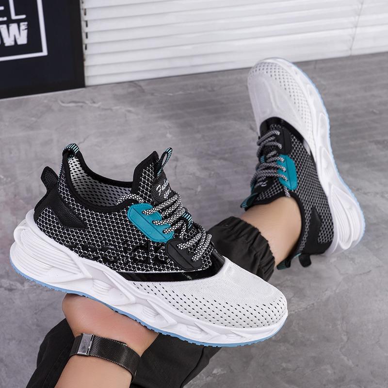 Flying woven upper casual running shoes summer new men's sports shoes mesh breathable men's shoes