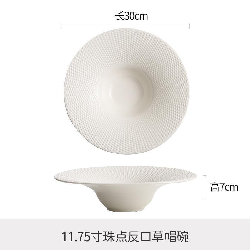 Assiette peu profonde en céramique à rayures givrées, assiette à dessert, assiette à sushi, assiettes à pâtes, restaurant, cuisine moléculaire, vaisselle créative