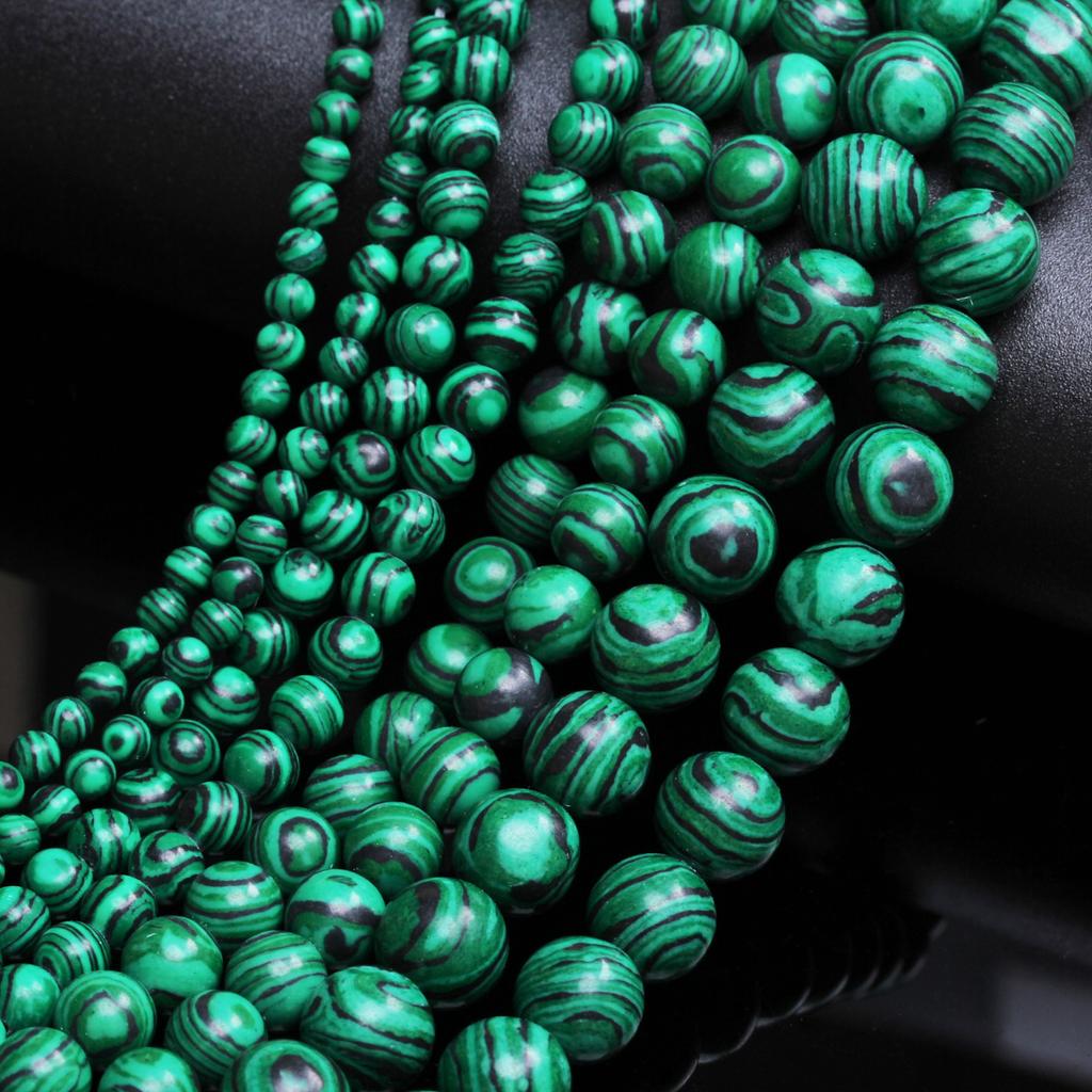 Home Party Supplies For Jewelry Making Green Malachite Stone Beads 4/6/8/10mm 40-20pcs Accessories Loose Beads Peacock Gemstone Natural Stone Charm