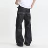 VOGUO RELAY Unisex Washed Loose Straight Raw Denim Jeans