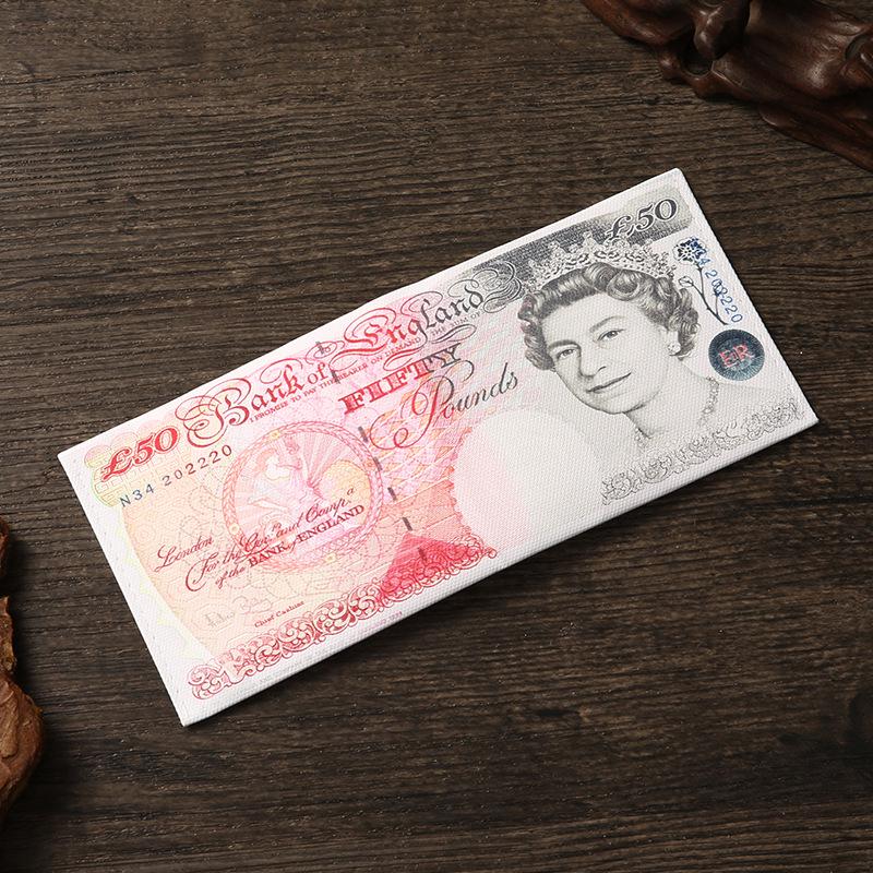 Men's Creative Wallet: Currency Print Canvas Card Holder, Customizable Designs Available