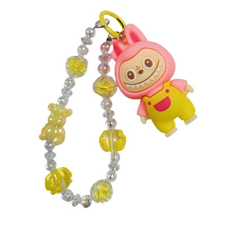 Transparent Beads Violent Bear Beaded Mobile Phone Pendant Rab Sheep Key Pendant Bracelet Cute Doll Bubu