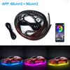 Auto-Unterboden-Neon-Akzentstreifen-Lichtkit 8 Farben Soundaktiv-Funktion APP/Fernbedienung 4 Stück LED-Unterboden-System-Lichtstreifen