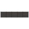 Fence Panel Set 5 Pcs WPC and Aluminum Black