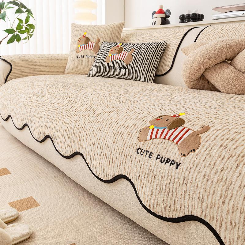 Creative Cartoon Shaped Sofa Cover Fabric Anti Slip New Irregular One-Piece Straight Sofa Cushion Cover Suitable For All Seasons
