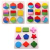 Kid Toys Wooden 3D Puzzles Geometry Shape Plate Colorful Educational Toy Brain Game Montessori Toys Educational For Children