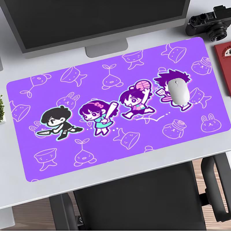 Rozšířená herní podložka pod myš Omori se šitými okraji Protiskluzová gumová základna Vodotěsná podložka na stůl pro počítač, notebook, kancelář, hraní her