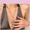 Fashionable Women's Geometric Long Chains With Colorful Crystal Accents For 2024