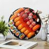 Aluminum Metal Sign Faux Resin Painting Round Decorative Sign Living Room Decoration Boys Gifts Japanese Sushi Themed Decoration