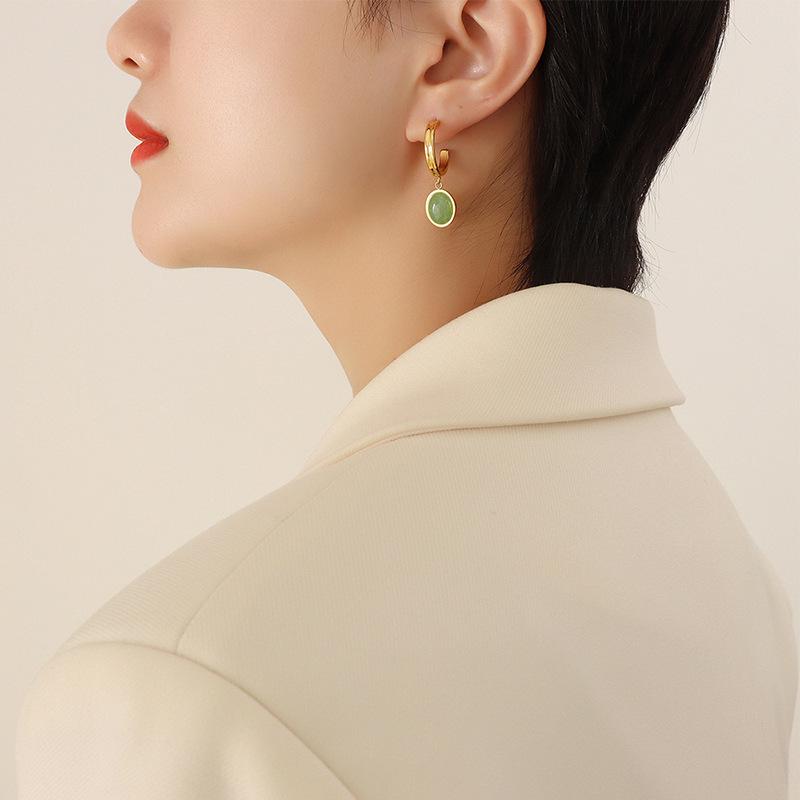 Natural Green Aventurine Pendant & Earrings Set: Ethnic Style Women s Jewelry