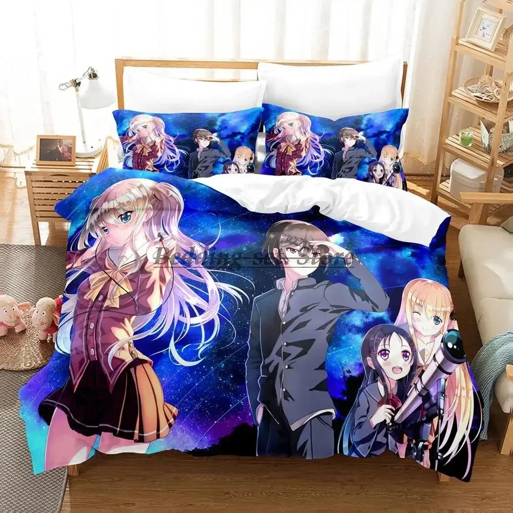 Anime Charlotte Bedding Set Single Twin Full Queen King Size Bed Set Aldult Kid Bedroom Duvetcover Set Kawaii Bed Sheet