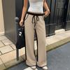 Women's Color-Block High-Waist Elastic Waist Casual Pants with Pockets for Work and Everyday Wear