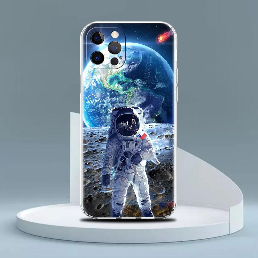Astronauta Kosmiczna Planeta Przezroczyste Etui Na Apple iPhone 13 11 14 12 Pro 7 8 Plus XR X XS Max 6 6S 13Pro Silikonowe Etui Na Telefon