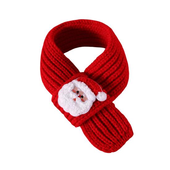 Christmas Pet Collar Embroidered Christmas Tree Snowman Santa Claus Elk Pattern Pet Knitted Scarf Hat Set