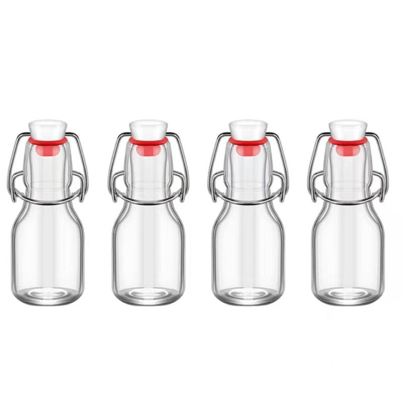 2PCS-Pack 2OZ 60ml Swing Top Bottles for Sparkling Juice Mini Glass Bottle With Swing Top For Spirit Wine MOQ1500 Custom Logo