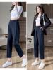 Spring Autumn Black Elegant Suit Haren Pants Women Fashion Elastic High Waist Casual Trousers Woman Korean Style Solid Office Lady Slim Pants
