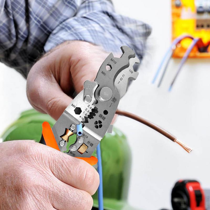 Crimper Cable Cutter Adjustable Wire Stripper Multifunctional Stripping Crimping Pliers Terminal Hand Tool