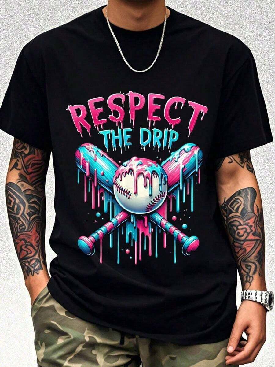 Baseball Dripping Respect Drip Home Plate Unisex T-Shirt L