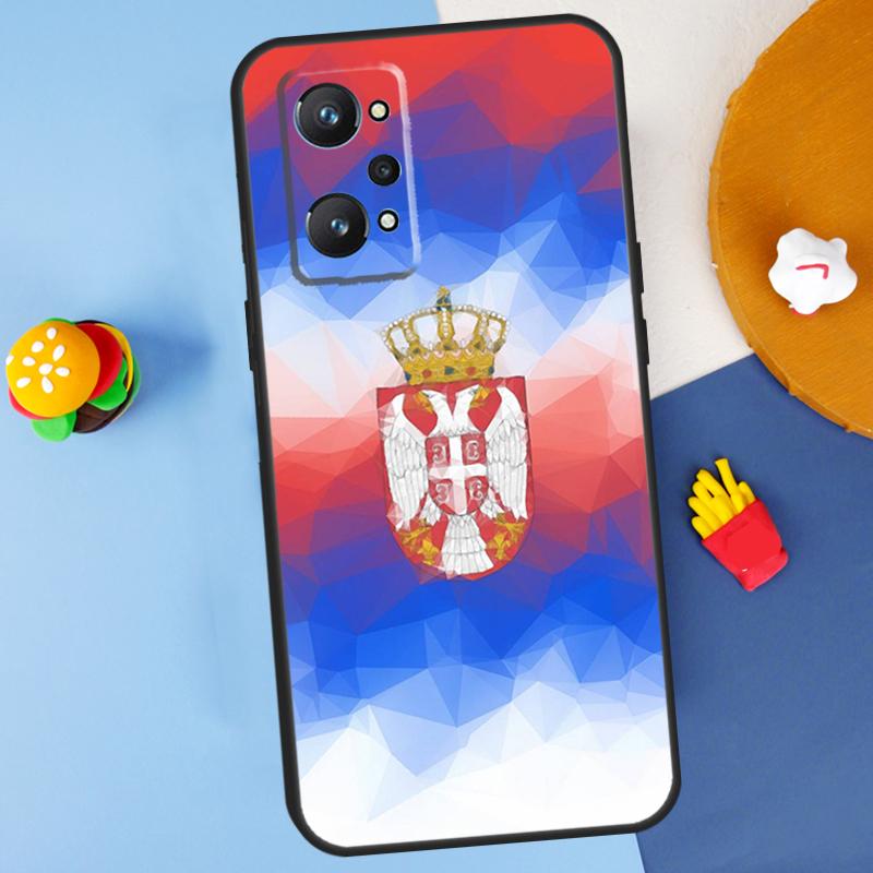 Serbia Flag For Realme C55 C67 C61 C75 C53 C51 C21Y C25S GT 6 6T 5 GT7 Pro 10 11 12 13 14 Pro Plus Case