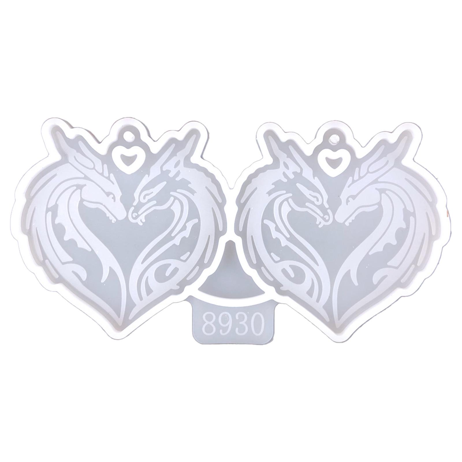 

Diy Loves Heart Dragon Собранные серьги Форма Кристалл Эпоксидная смола Diy Декоративные подвески Ювелирные изделия Смола Форма для поделок своими руками прозрачный