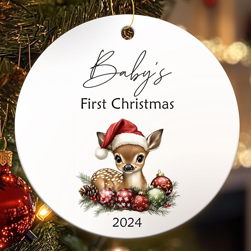 Grandparent Est. 2024 Christmas Ornaments, Grandparent To Be Ornaments for Christmas Tree, New Grandparent Gifts, 2024 Christmas Ornaments, Ceramic