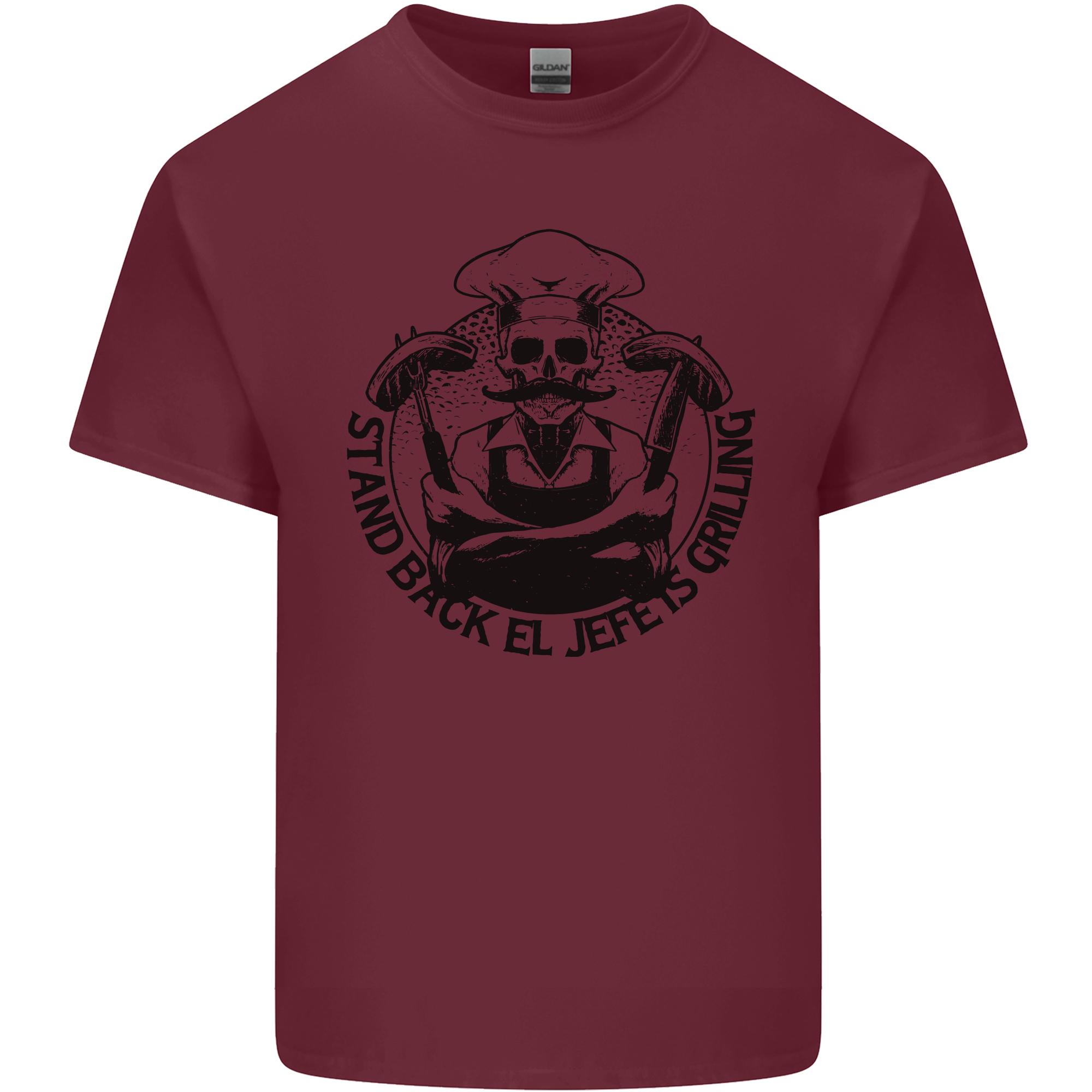 Stand Back El Jefe is Grilling Funny BBQ Skull Unisexs Light Cotton TShirt S