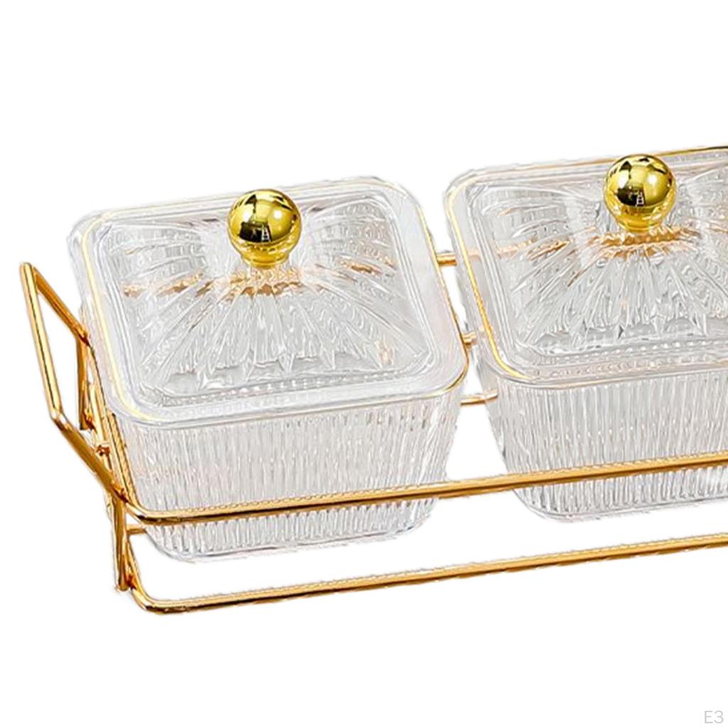 Kreative geteilte Servierschalen mit Halter Aufbewahrungsbox für Dessert, Nüsse, Obst