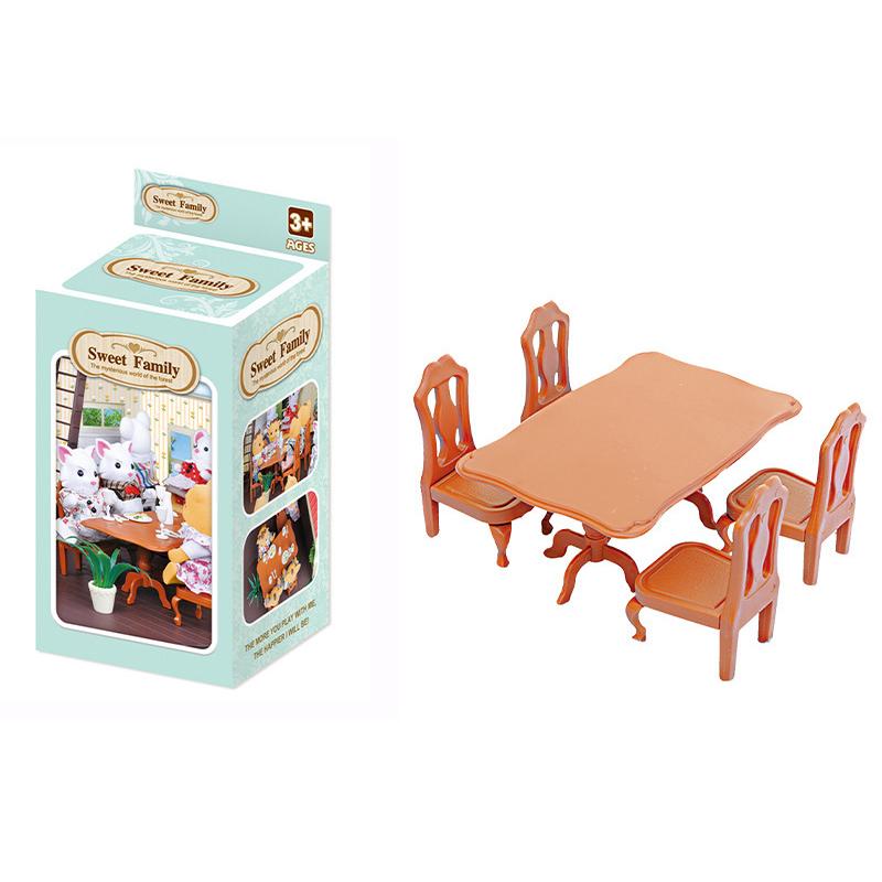 Rodzina leśna 1/12 Kuchnia Meble Łazienka Sypialnia Zestawy do pieczenia Miniaturowy model Akcesoria do domku dla lalek Lodówka Prezent dla dziewczyny