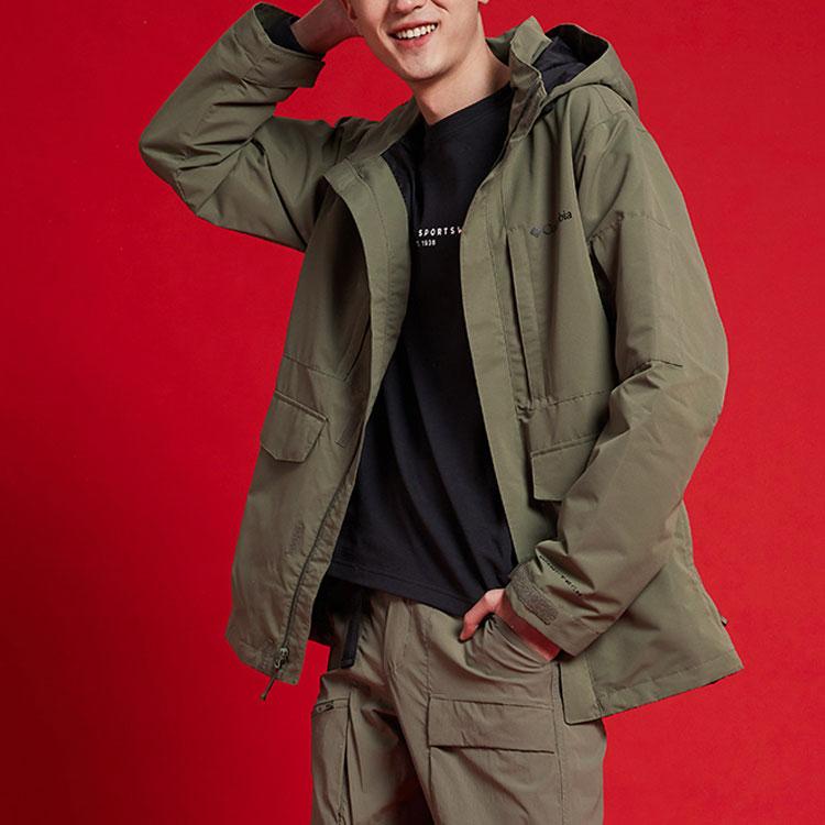 Columbia Outdoor Waterproof Hooded Jacket Men jackets Army-Green WE9012-397