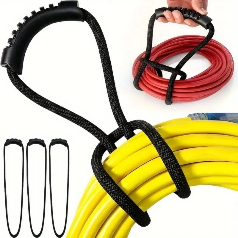 Storage Strap Heavy-Duty Hook and Loop Cord Carrying Strap, Hanger, and Organizer with Handle for Pool Hoses Garden Hoses Cables