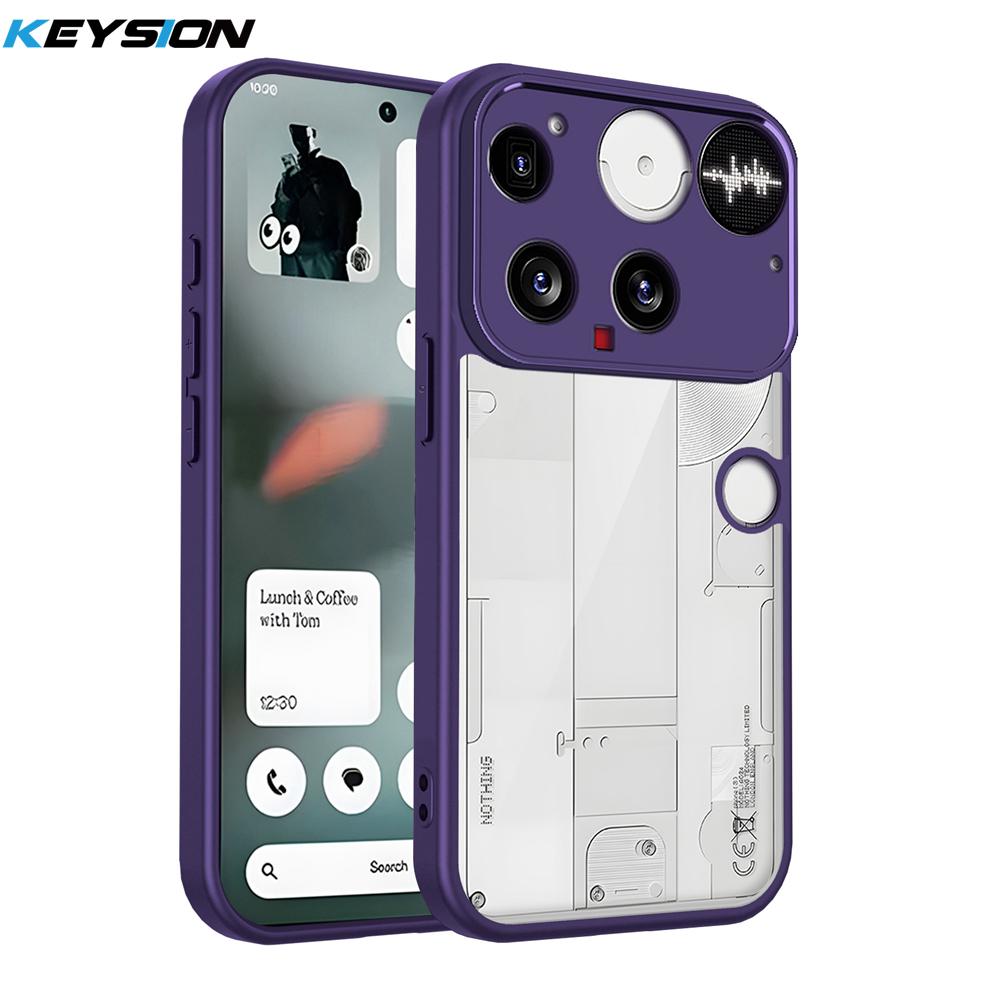 KEYSION Transparent Phone Case for Nothing Phone 3 Soft Silicone+PC Clear Shockproof Phone Back Cover for Nothing Phone 3