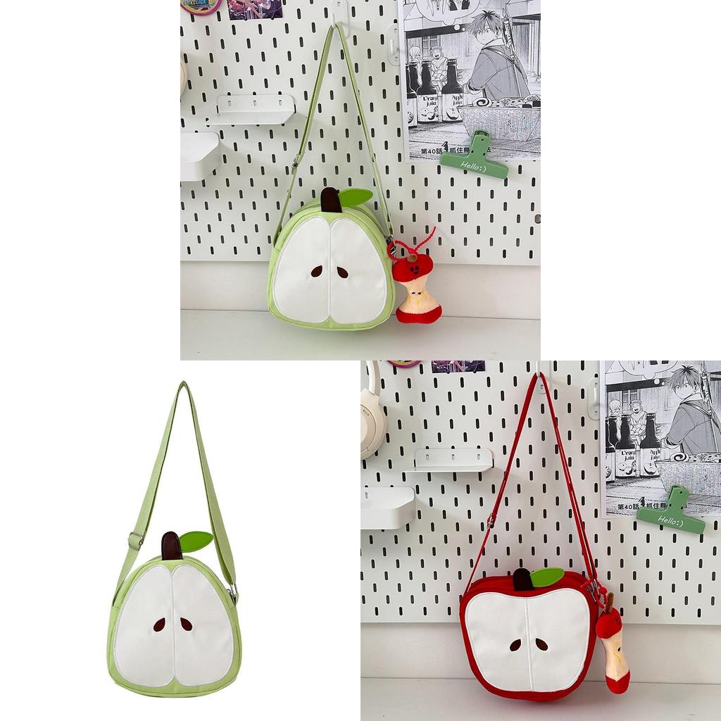 Borsa Piccola a Spalla in Nylon con Cartoni Animati di Frutta e Chiusura a Zip per Uso Quotidiano