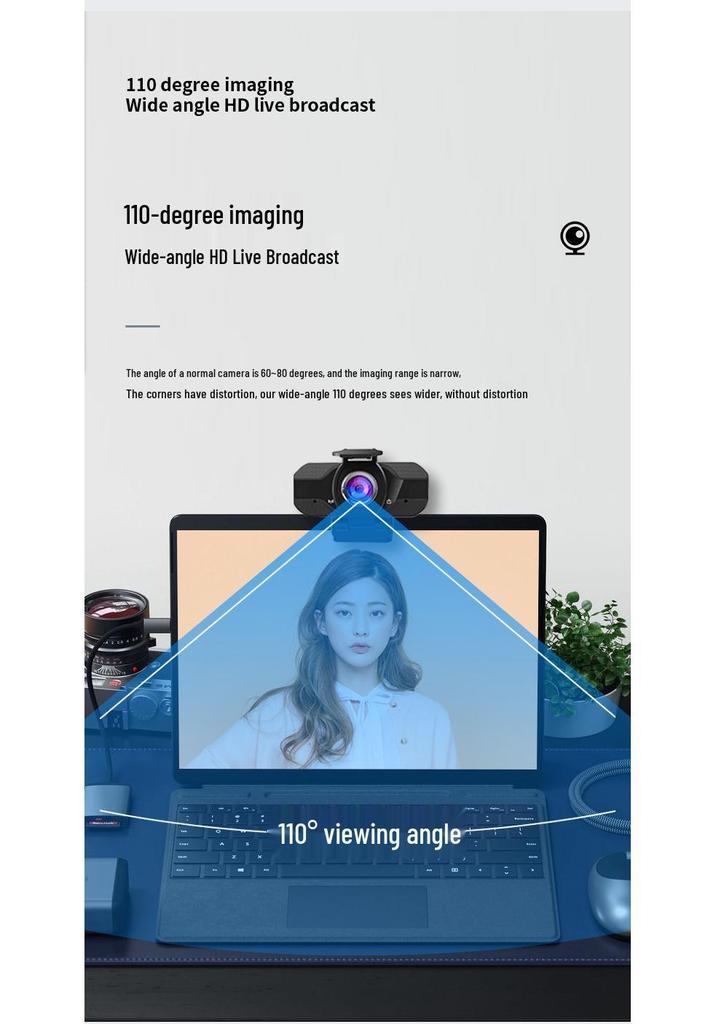 1080P HD Network Camera for Video Conference, Online Class, Live Broadcast with Privacy Cover & Stand, Driver-Free.