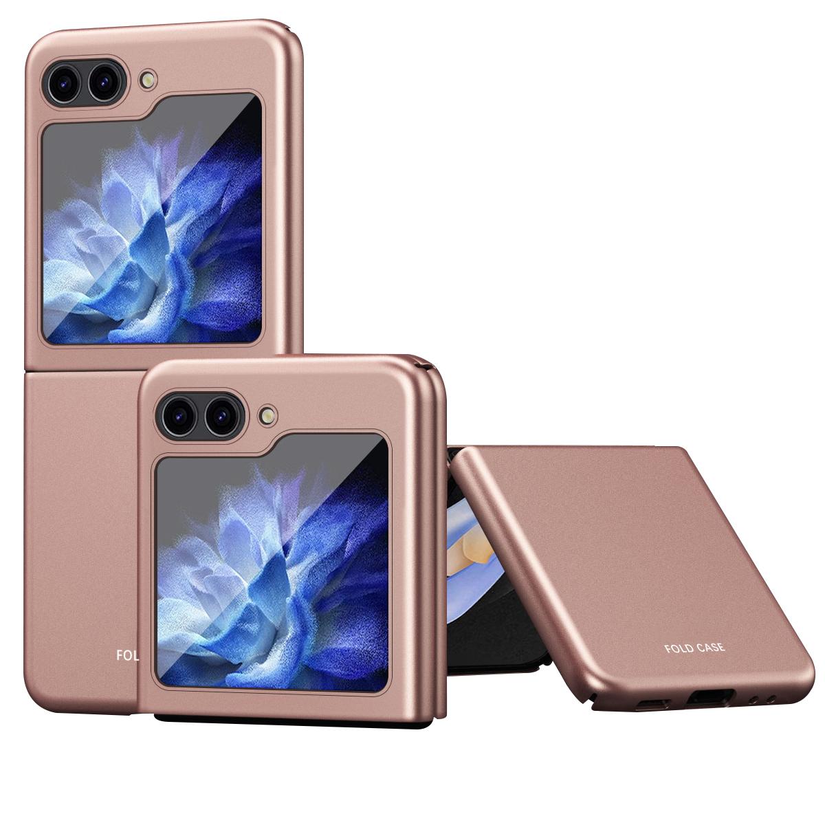 

For Samsung Galaxy Z Flip5 5G Skin-Touch Hard PC Phone Case Rubberized Finish Protective Cover Rose Gold