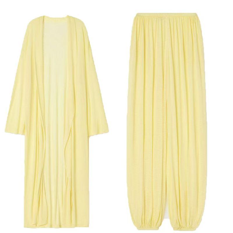 European and American New Fashion Idle Style See-through Loose Top Ankle-tied Trousers Set Top and Pants Set