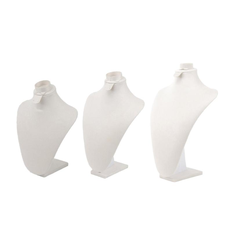 Sturdy Lint Covered Necklace Bust Portable Jewelry Organization Home Accessory Necklace Display Rack Decoration