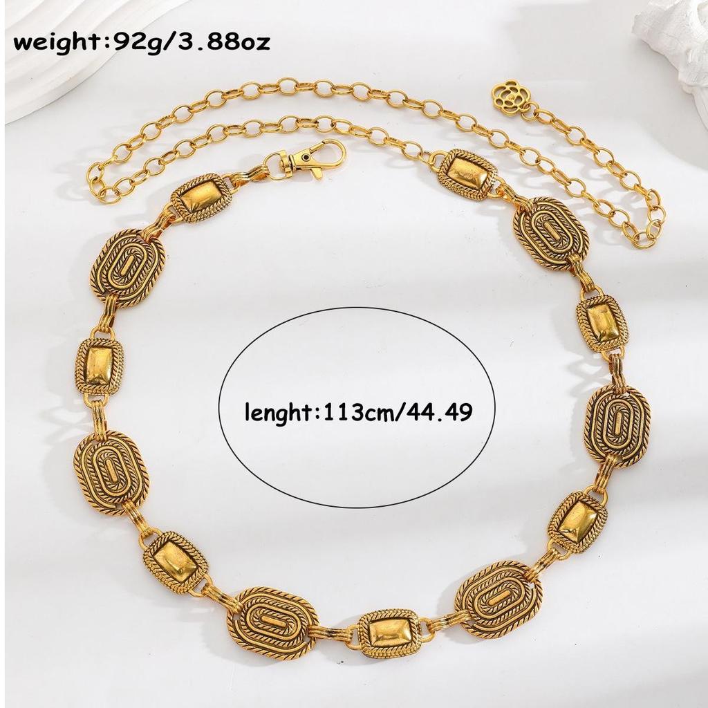 Bohemian Retro Metal Waist Chain for Women - Ethnic Style Body Jewelry